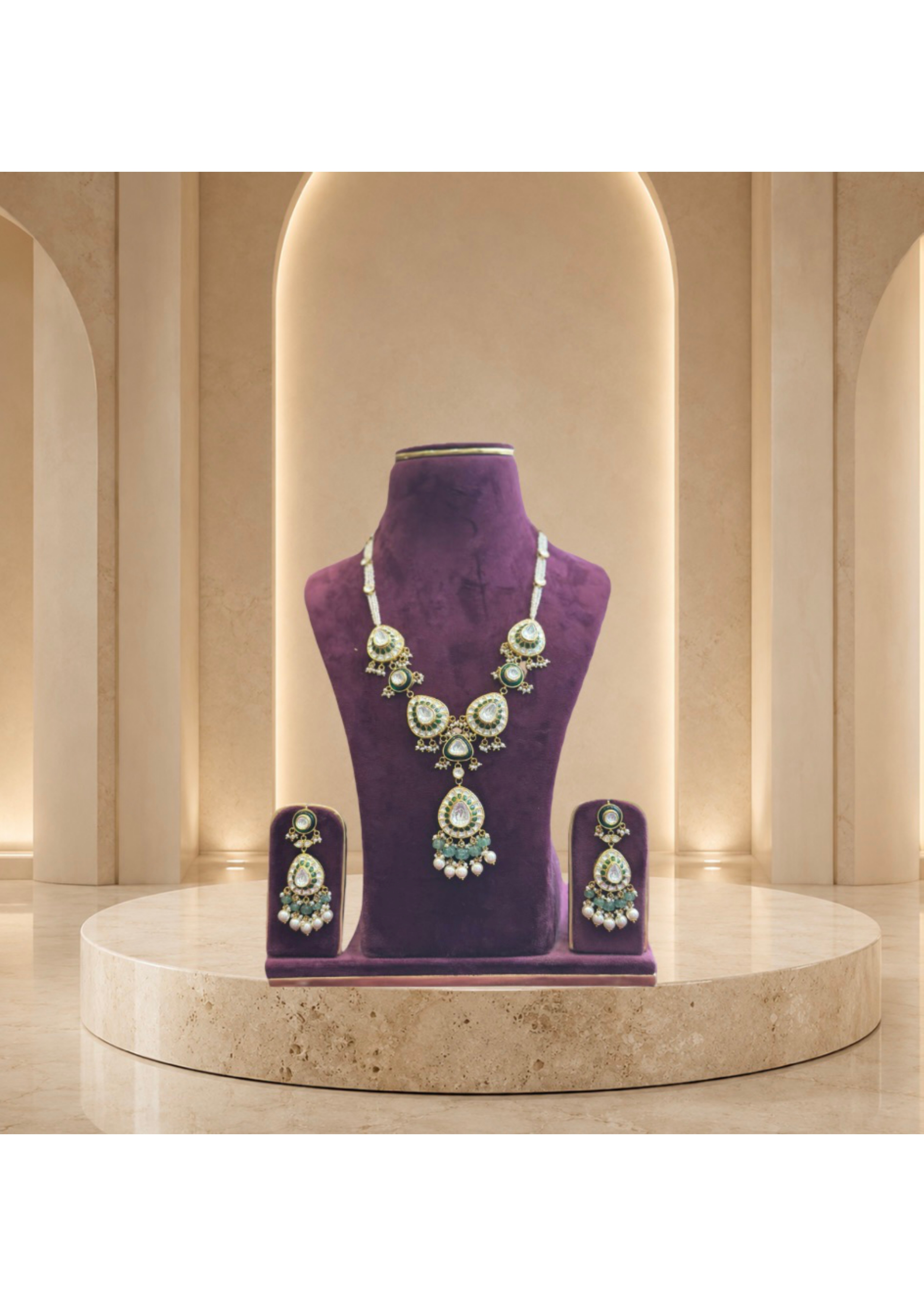 Aaradhya Polki Necklace — Necklace Sets jewellery by Shree Kishan Jewellers & Sons